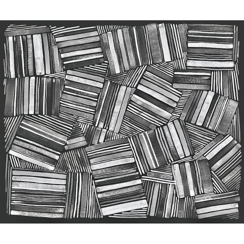 Quilted Pattern VI Black Modern Wood Framed Art Print by Galapon, Nikki