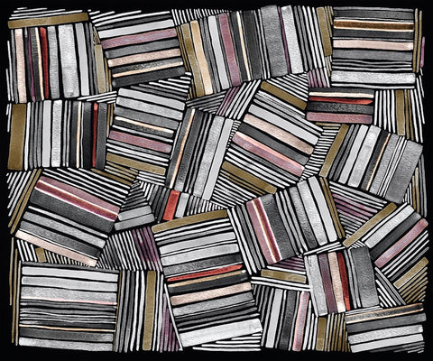 Quilted Pattern VII White Modern Wood Framed Art Print with Double Matting by Galapon, Nikki