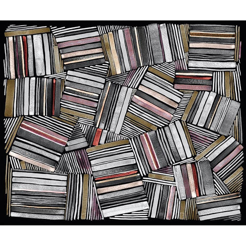 Quilted Pattern VII Black Modern Wood Framed Art Print with Double Matting by Galapon, Nikki