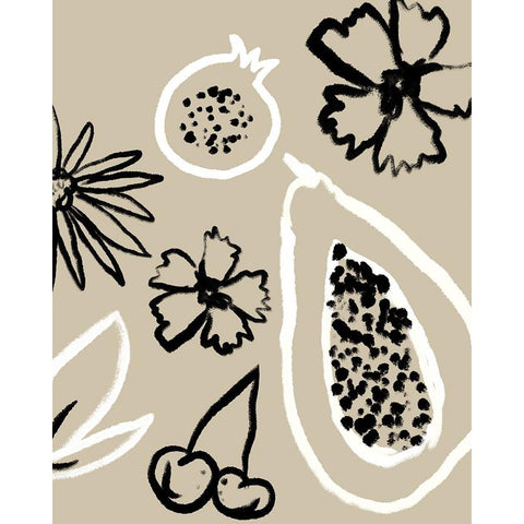 Summer Bounty II White Modern Wood Framed Art Print by Sizemore, Natalie