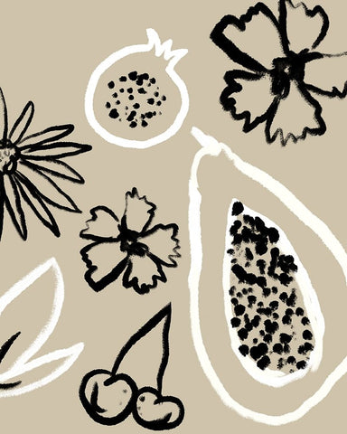 Summer Bounty II Black Ornate Wood Framed Art Print with Double Matting by Sizemore, Natalie