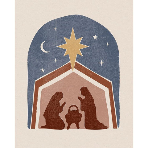 Boho Nativity I Black Modern Wood Framed Art Print by Barnes, Victoria