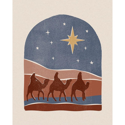 Boho Nativity II Black Modern Wood Framed Art Print with Double Matting by Barnes, Victoria