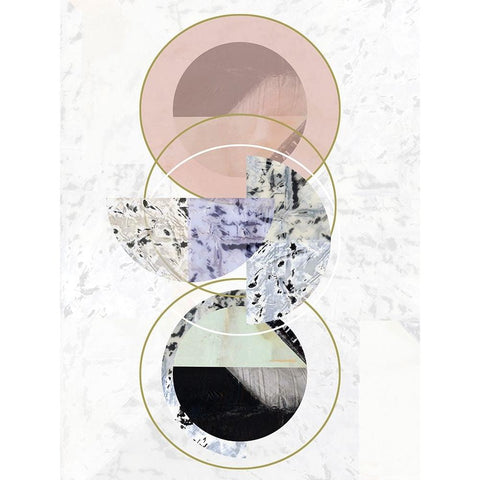 Inner Circles I White Modern Wood Framed Art Print by Cartissi