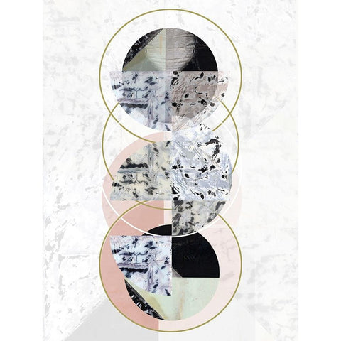 Inner Circles II Black Modern Wood Framed Art Print by Cartissi