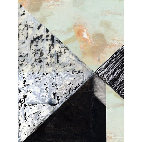 Tiles And Texture Abstract Angles I Black Modern Wood Framed Art Print with Double Matting by Cartissi