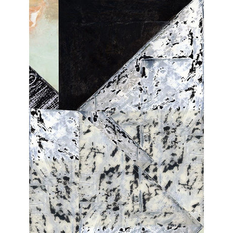 Tiles And Texture Abstract Angles II Black Modern Wood Framed Art Print with Double Matting by Cartissi