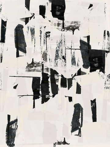 Tiles And Texture Abstract Angles VI White Modern Wood Framed Art Print with Double Matting by Cartissi