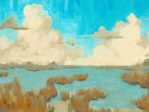 Fripp Island Water II White Modern Wood Framed Art Print with Double Matting by Green, Jacob
