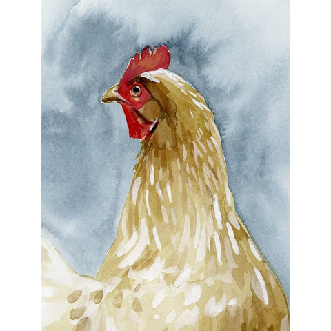 Chicken Portrait I Black Modern Wood Framed Art Print by Caroline, Emma