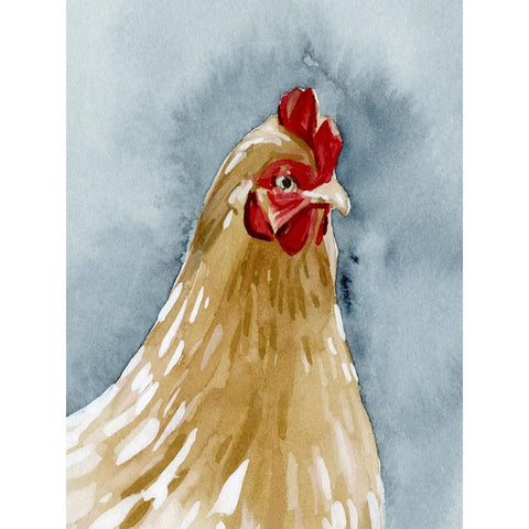Chicken Portrait II Black Modern Wood Framed Art Print by Caroline, Emma