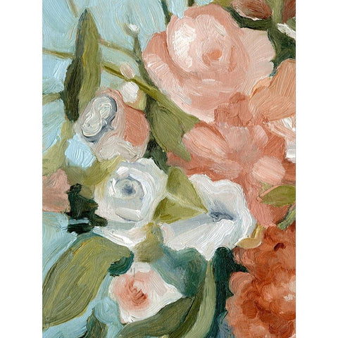 Bouquet Scatter II Black Modern Wood Framed Art Print by Caroline, Emma