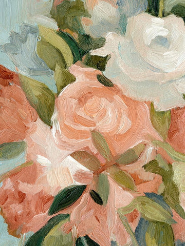 Bouquet Scatter III Black Ornate Wood Framed Art Print with Double Matting by Caroline, Emma