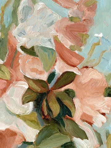 Bouquet Scatter IV White Modern Wood Framed Art Print with Double Matting by Caroline, Emma