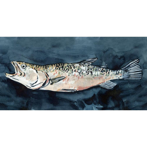 Hungry Fish I Gold Ornate Wood Framed Art Print with Double Matting by Caroline, Emma