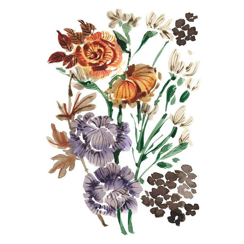 Garden Bouquets I Black Modern Wood Framed Art Print with Double Matting by Zwara, Ania