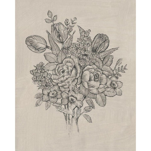 Floral Bouquet II Gold Ornate Wood Framed Art Print with Double Matting by OToole, Tim