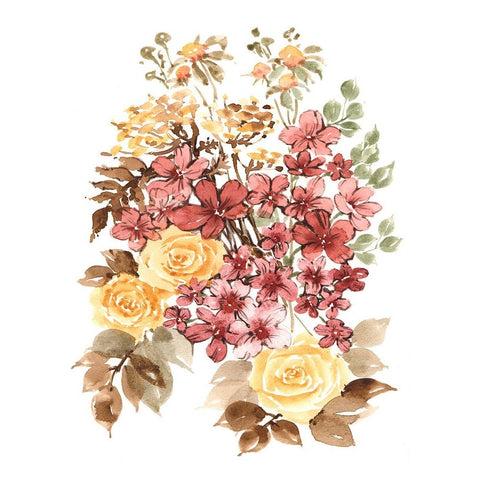 UA Autumn Garden Bouquet II Gold Ornate Wood Framed Art Print with Double Matting by Zwara, Ania