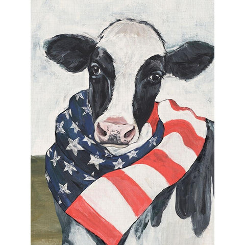 American Cow I Black Modern Wood Framed Art Print by Warren, Annie