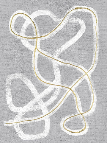 Netted Loops II White Modern Wood Framed Art Print with Double Matting by Lam, Vanna