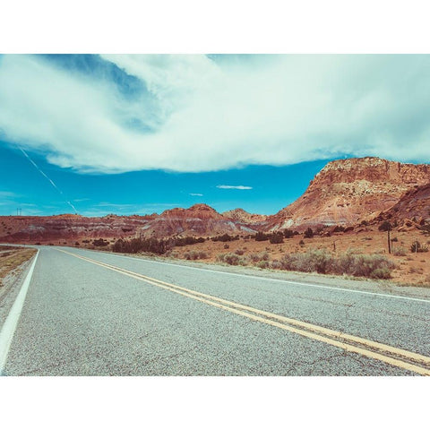 New Mexico Drive I Black Modern Wood Framed Art Print with Double Matting by Quintero, Sonja