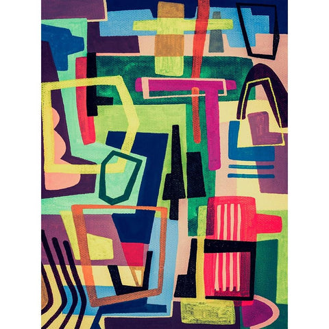 Connected Colors I White Modern Wood Framed Art Print by Galapon, Nikki