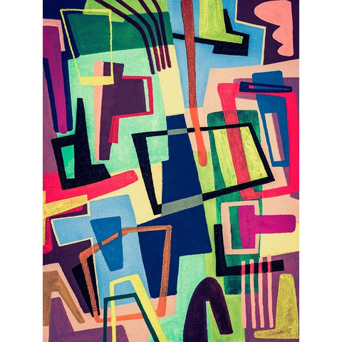 Connected Colors II Gold Ornate Wood Framed Art Print with Double Matting by Galapon, Nikki