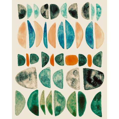 Semi Stack II Black Modern Wood Framed Art Print with Double Matting by Galapon, Nikki