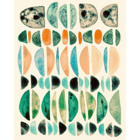 Semi Stack III Black Modern Wood Framed Art Print with Double Matting by Galapon, Nikki