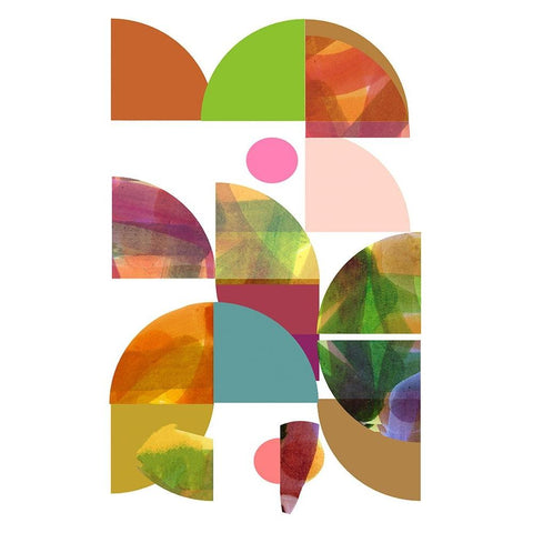 Dorset Shapes II Black Modern Wood Framed Art Print with Double Matting by Cartissi