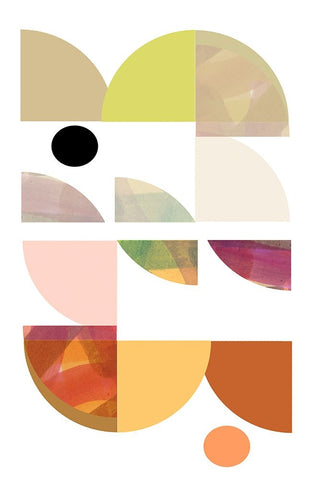 Dorset Shapes III White Modern Wood Framed Art Print with Double Matting by Cartissi