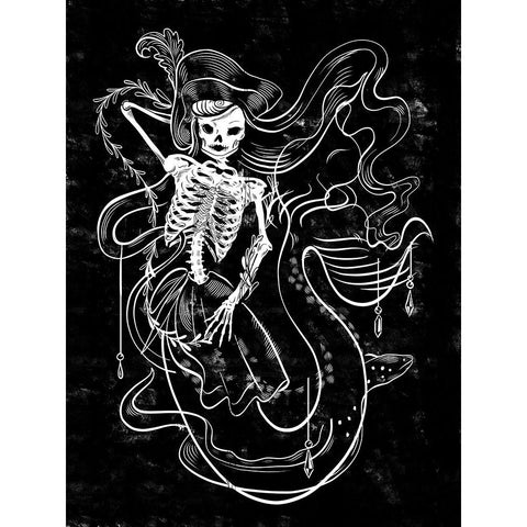 Pirate Mermaids II Black Modern Wood Framed Art Print with Double Matting by Marr, Laura