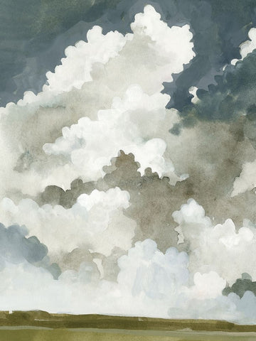 Vast Neutral Sky I White Modern Wood Framed Art Print with Double Matting by Caroline, Emma
