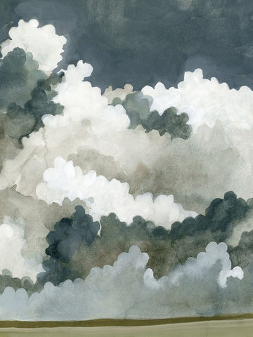 Vast Neutral Sky II Black Ornate Wood Framed Art Print with Double Matting by Caroline, Emma