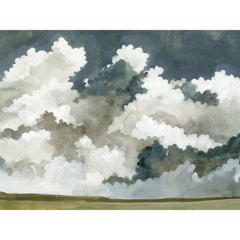 Vast Neutral Sky III Gold Ornate Wood Framed Art Print with Double Matting by Caroline, Emma