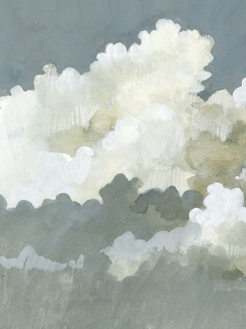 Big Clouds I White Modern Wood Framed Art Print with Double Matting by Caroline, Emma