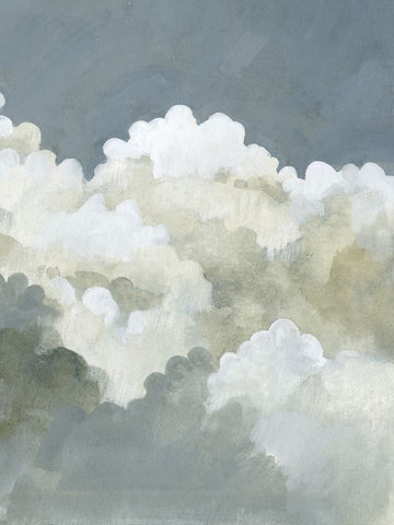 Big Clouds II White Modern Wood Framed Art Print with Double Matting by Caroline, Emma