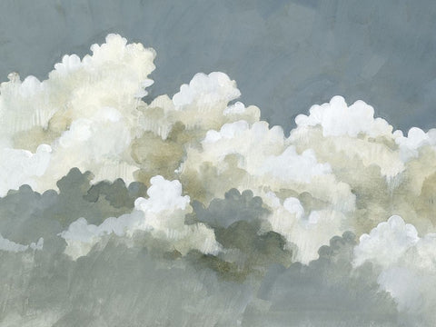 Big Clouds III White Modern Wood Framed Art Print with Double Matting by Caroline, Emma