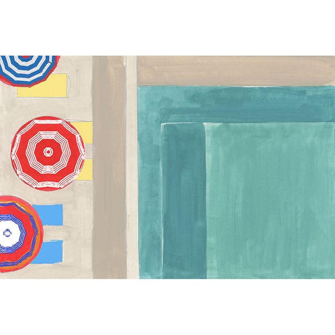 By the Pool I White Modern Wood Framed Art Print by Cartissi