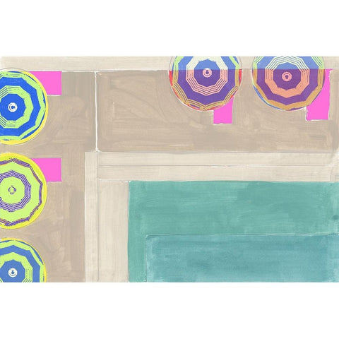 By the Pool III Black Modern Wood Framed Art Print with Double Matting by Cartissi