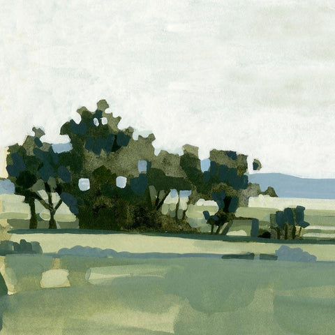 Breezy Landscape I White Modern Wood Framed Art Print by Caroline, Emma