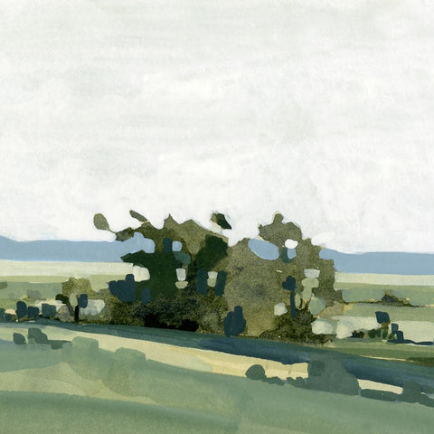 Breezy Landscape II Black Ornate Wood Framed Art Print with Double Matting by Caroline, Emma