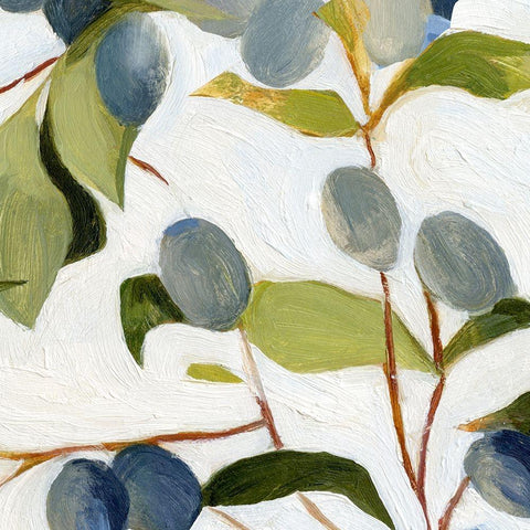 Olives on the Branch I Black Modern Wood Framed Art Print with Double Matting by Caroline, Emma