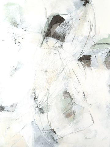 Marble Ploy III White Modern Wood Framed Art Print with Double Matting by Vess, June Erica