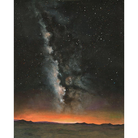 Milky Way Exposure I Black Modern Wood Framed Art Print with Double Matting by Willett, Michael