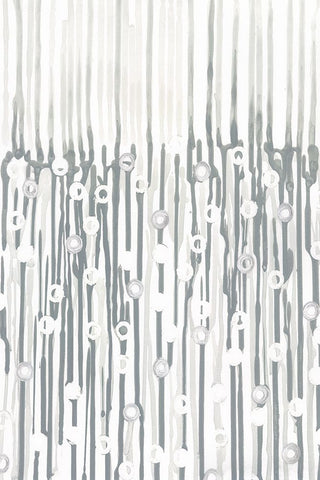 Printed Silver Rain I White Modern Wood Framed Art Print with Double Matting by Lam, Vanna