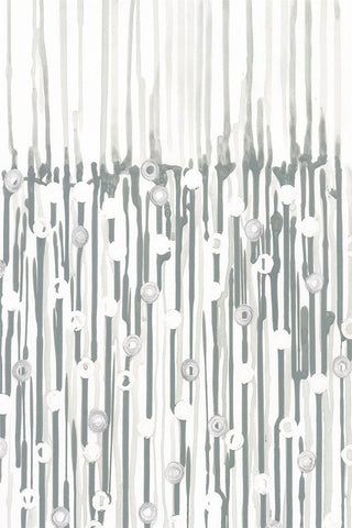 Printed Silver Rain II White Modern Wood Framed Art Print with Double Matting by Lam, Vanna