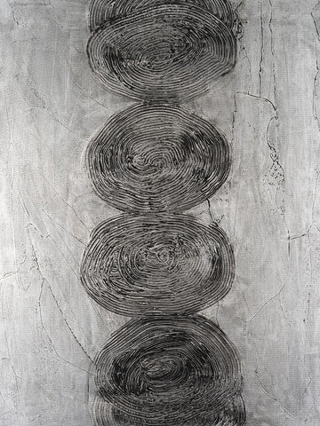 Stacked Halos I Black Ornate Wood Framed Art Print with Double Matting by Willett, Michael