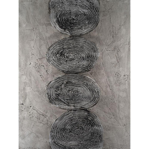 Stacked Halos II Black Modern Wood Framed Art Print with Double Matting by Willett, Michael