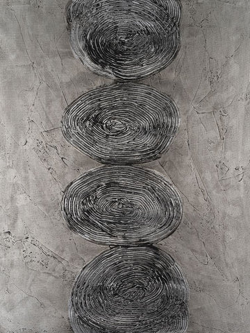 Stacked Halos II White Modern Wood Framed Art Print with Double Matting by Willett, Michael